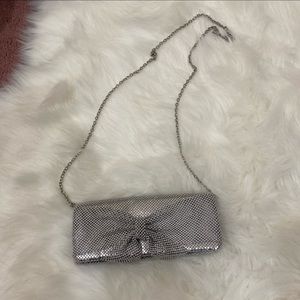 Jessica McClintock Silver Purse with chain
